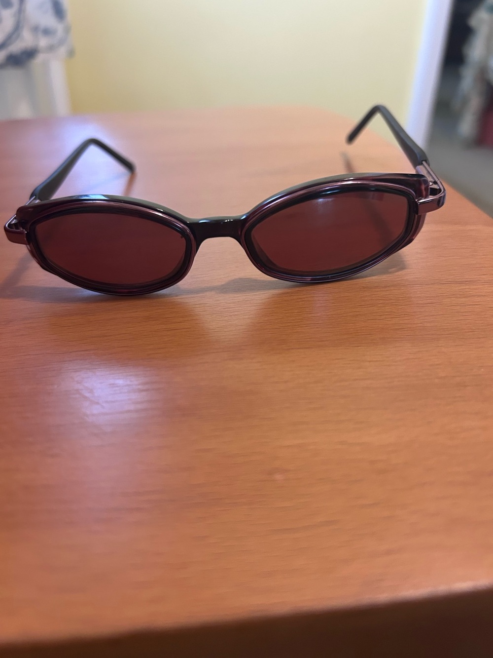 Slim petite Oval Burgundy Frame Maui Jim Sunglasses with Tinted Lenses